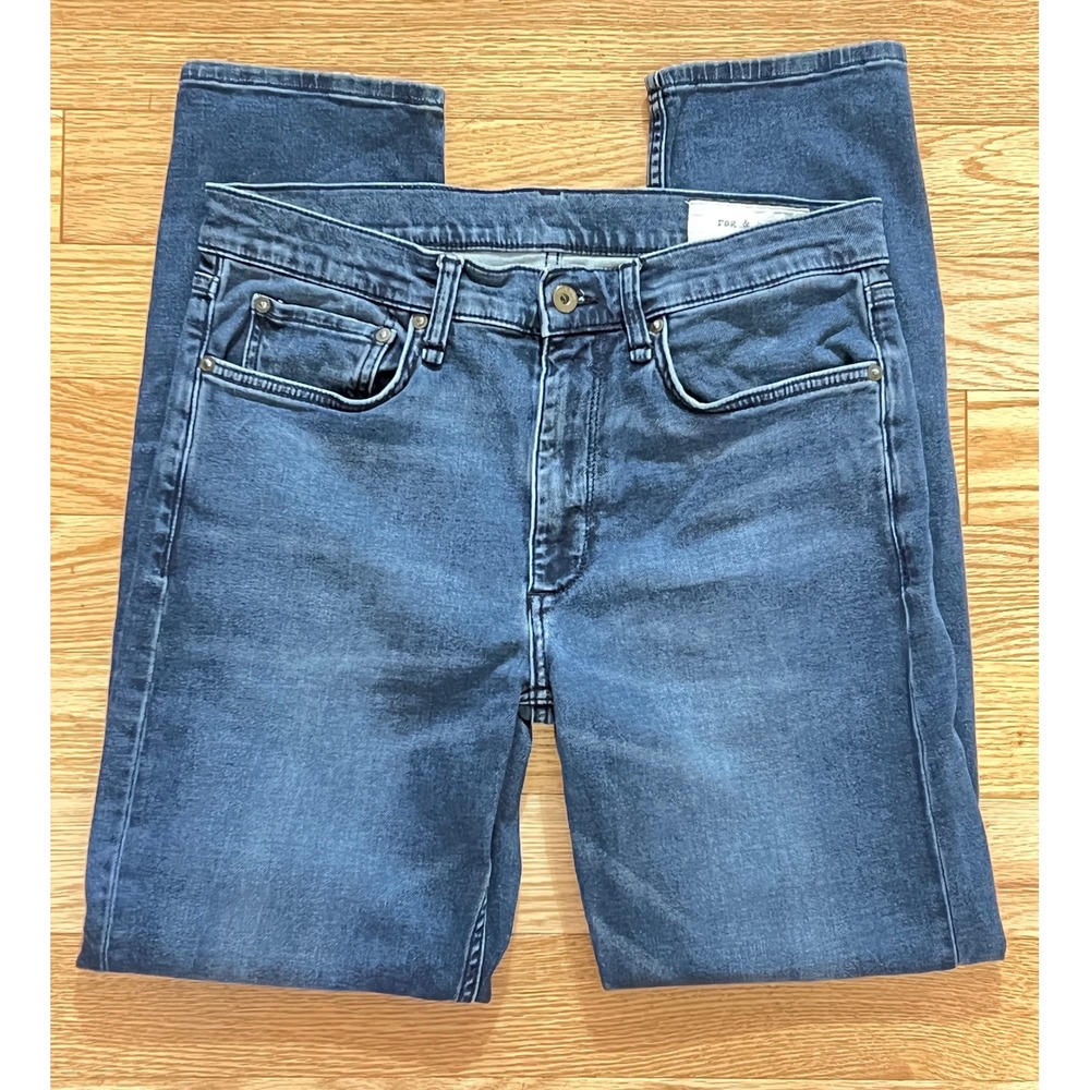 Rag & Bone Fit 2 Slim Jeans Beck Wash Blue Denim 32x30 Mens Straight